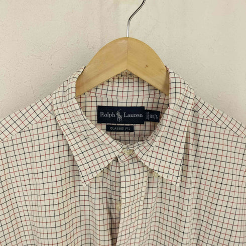 ラルフローレン RALPH LAUREN CLASSIC FIT ポニー刺繍チェック柄BDシャツ メンズ import:L 161/2