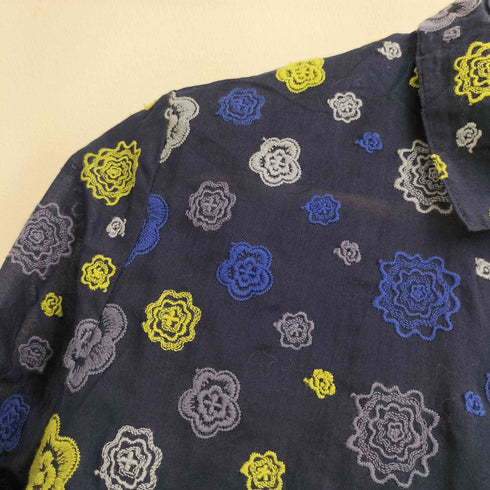 Castle Combe garden シェルボタン 花柄 エンブロイダリー刺繍 長袖シャツ レディース