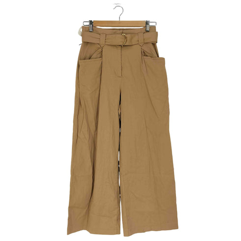 ザラ ZARA ベルト付き ハイウエスト ベルテッド タック ワイドレッグパンツ レディース M