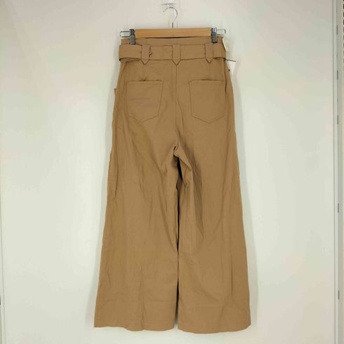 ザラ ZARA ベルト付き ハイウエスト ベルテッド タック ワイドレッグパンツ レディース M