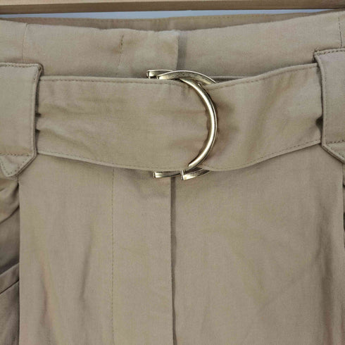 ザラ ZARA ベルト付き ハイウエスト ベルテッド タック ワイドレッグパンツ レディース M