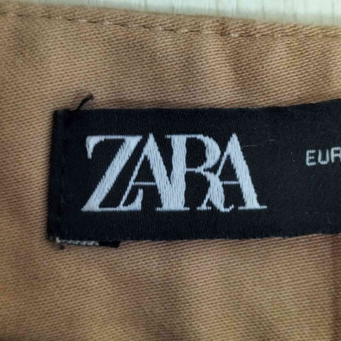 ザラ ZARA ベルト付き ハイウエスト ベルテッド タック ワイドレッグパンツ レディース M