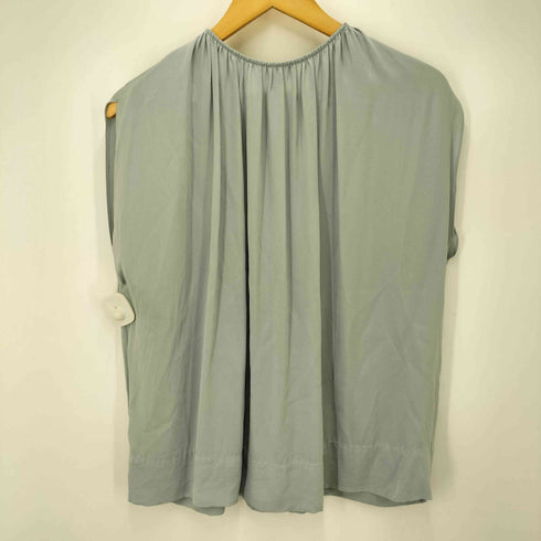 セオリー theory Silk Gathered Slit Neck Short-Sleeve Top レディース JPN:L