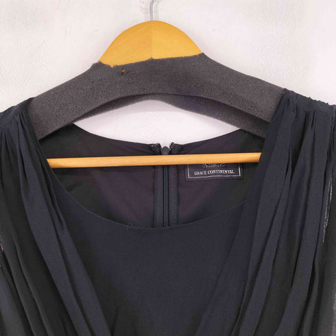 グレースコンチネンタル GRACE CONTINENTAL ビジュー シルクノースリーブワンピース レディース 34