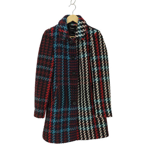 デシグアル Desigual ブリティッシュスタイルチェックコート レディース 36