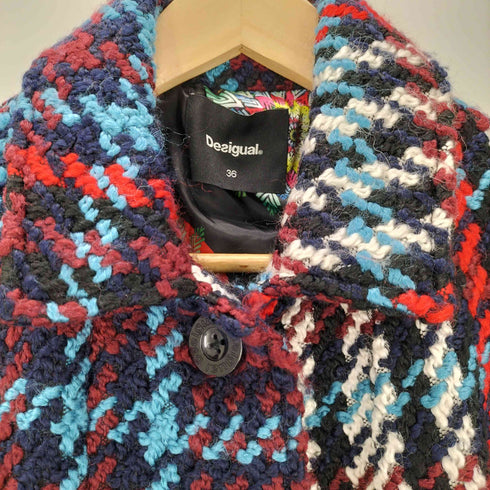 デシグアル Desigual ブリティッシュスタイルチェックコート レディース 36