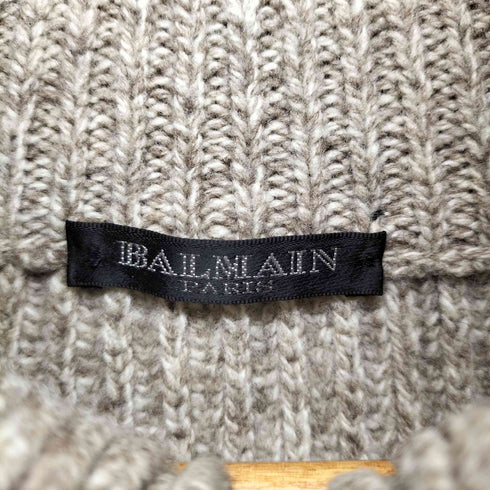 バルマン BALMAIN ダブルジップ ドライバーズ メリノウールニット メンズ S