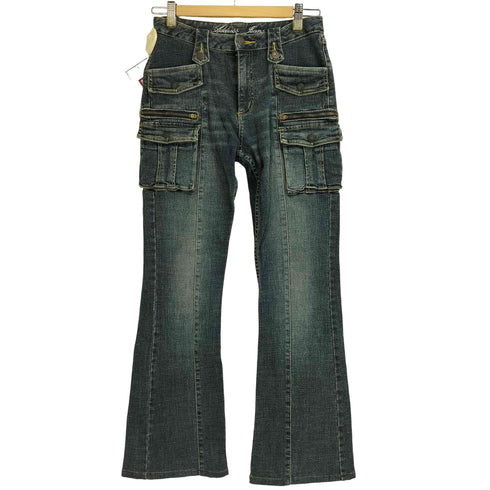 Addness Jeans Y2K ローライズ 立体ポケット フレアデニム レディース 9号