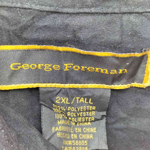 GEORGE FOREMAN ポリスエード スムース ビッグサイズ L/S シャツ メンズ import:XXL