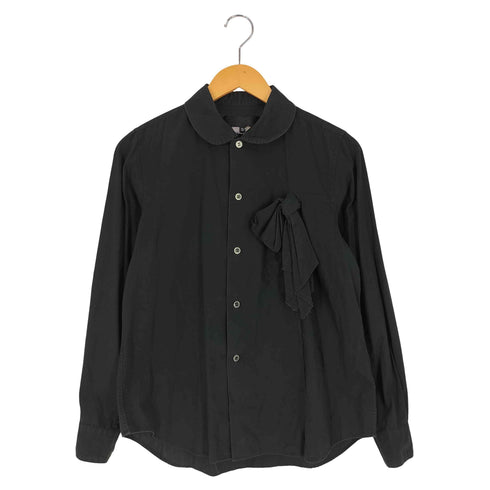 ブラックコムデギャルソン BLACK COMME des GARCONS フロントリボン装飾 丸襟 ラウンドカラー シャツ レディース JPN:S