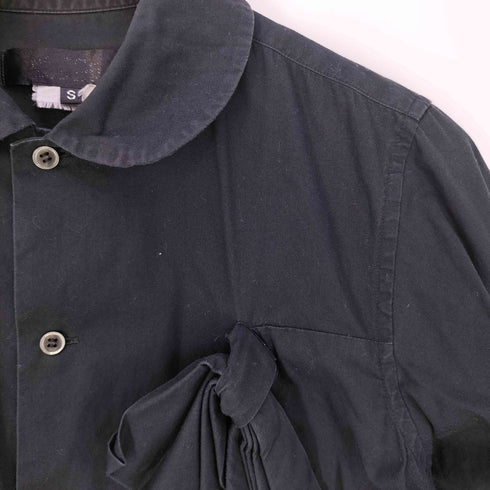 ブラックコムデギャルソン BLACK COMME des GARCONS フロントリボン装飾 丸襟 ラウンドカラー シャツ レディース JPN:S