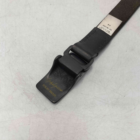 ヨウジヤマモトプールオム Yohji Yamamoto POUR HOMME SOLID BRASS カウレザー ソリッド ブラス バックル フリー ベルト メンズ