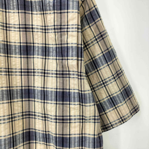 ダックスロンドン DAKS LONDON シアサッカー チェック S/S シャツ メンズ import:L