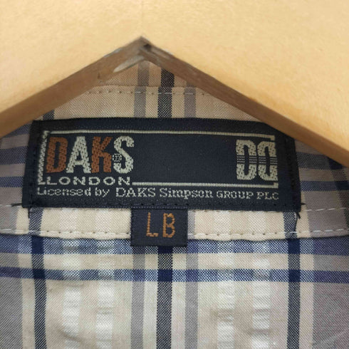 ダックスロンドン DAKS LONDON シアサッカー チェック S/S シャツ メンズ import:L