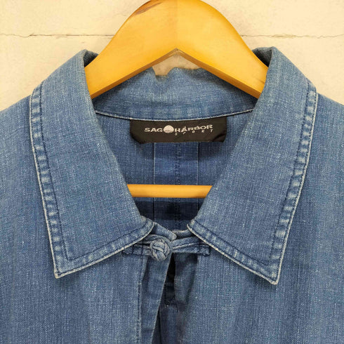 サグハーバー SAG HARBOR デニムシャンブレー チャイナボタン レギュラーカラーシャツ メンズ