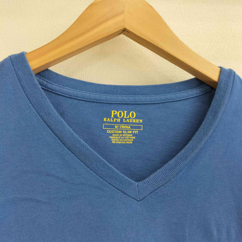 ポロラルフローレン POLO RALPH LAUREN CUSTOM SLIM FIT ポニー刺繍 Vネック 半袖Tシャツ メンズ import:M