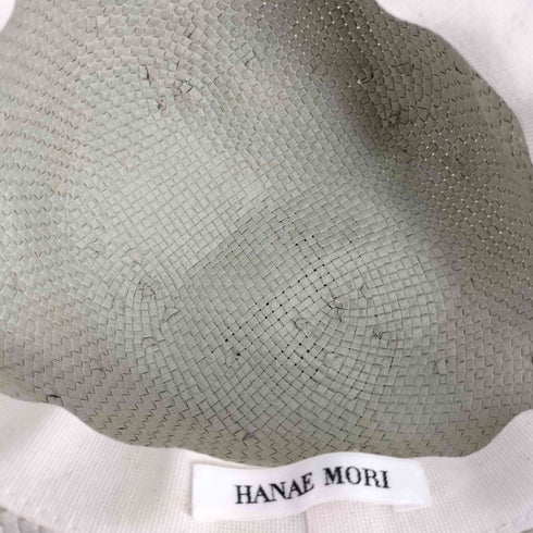 ハナエモリ HANAE MORI リボンデザイン ストローハット 麦わら帽子 レディース