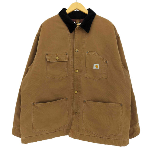 カーハート Carhartt メキシコ製 襟コーデュロイ 裏地ブランケット イレギュラースタンプ カバーオール ミシガンチョアコート メンズ 2XL