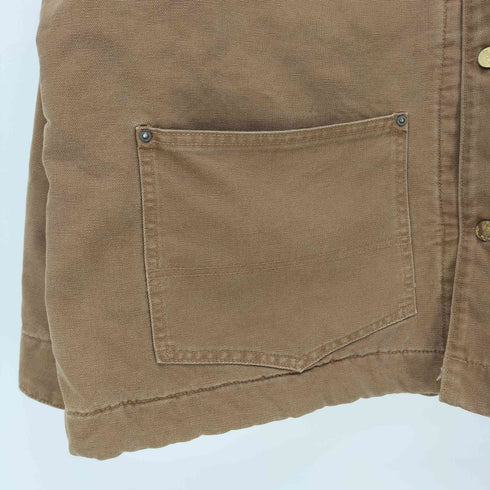 カーハート Carhartt メキシコ製 襟コーデュロイ 裏地ブランケット イレギュラースタンプ カバーオール ミシガンチョアコート メンズ 2XL