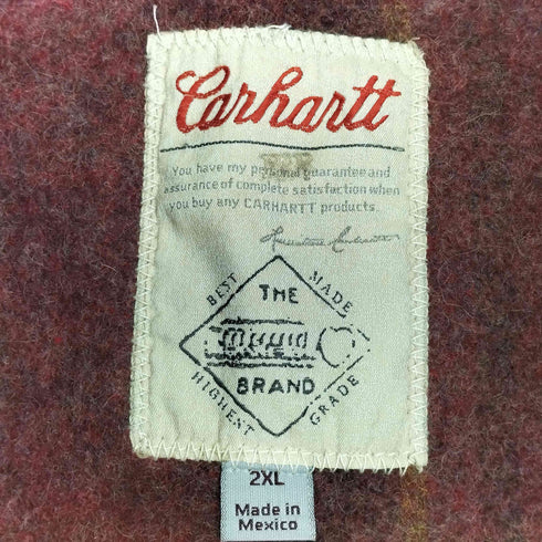 カーハート Carhartt メキシコ製 襟コーデュロイ 裏地ブランケット イレギュラースタンプ カバーオール ミシガンチョアコート メンズ 2XL