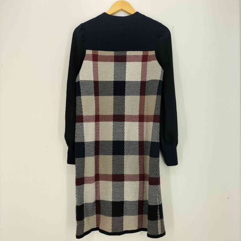 ブルーレーベルクレストブリッジ BLUE LABEL CRESTBRIDGE クレストブリッジチェックジャカードニットワンピース レディース JPN:38