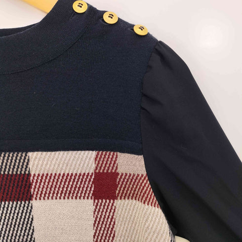 ブルーレーベルクレストブリッジ BLUE LABEL CRESTBRIDGE クレストブリッジチェックジャカードニットワンピース レディース JPN:38