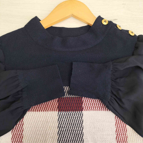 ブルーレーベルクレストブリッジ BLUE LABEL CRESTBRIDGE クレストブリッジチェックジャカードニットワンピース レディース JPN:38