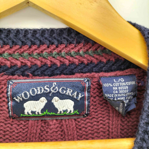 WOODS & GRAY コットン チルデンニット メンズ import:L