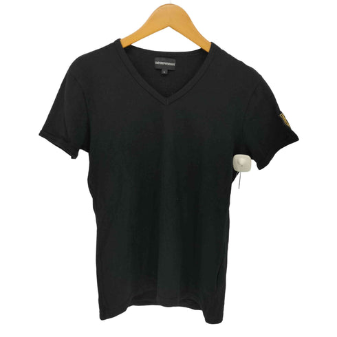 エンポリオアルマーニ EMPORIO ARMANI ロゴワッペン ラインストーン Vネック S/S Tシャツ メンズ import:L