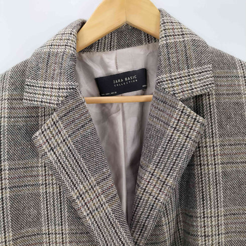 ザラ ZARA グレンチェック ダブルコート レディース import:L