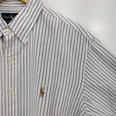 ラルフローレン RALPH LAUREN CUSTOM FIT ストライプ ポニー刺繍 ボタンダウンシャツ メンズ import:L