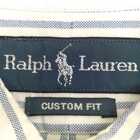 ラルフローレン RALPH LAUREN CUSTOM FIT ストライプ ポニー刺繍 ボタンダウンシャツ メンズ import:L