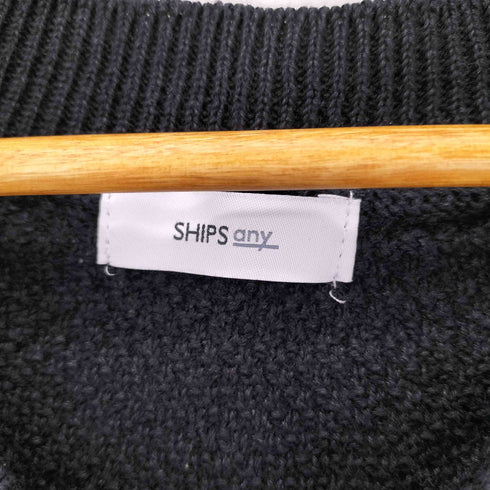シップスエニィ SHIPS any リネン ミックス フレンチスリーブ Vネック プルオーバー レディース FREE