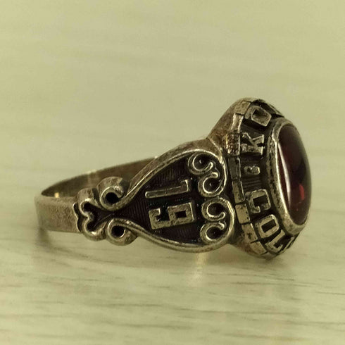 SILVER 刻印 ナンバリング カレッジリング オニキス メンズ 13号