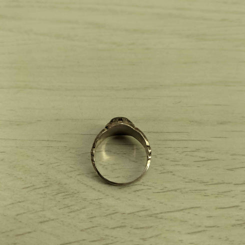 SILVER 刻印 ナンバリング カレッジリング オニキス メンズ 13号