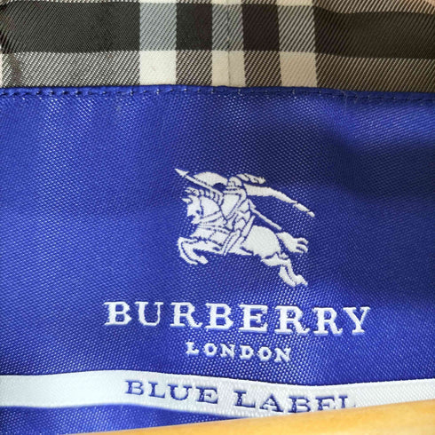 バーバリーブルーレーベル BURBERRY BLUE LABEL 裏地チェック アンゴラ混 ファーコート レディース 36