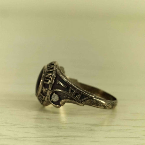 SILVER 刻印 ナンバリング カレッジリング オニキス メンズ 13号