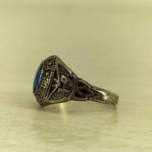 SILVER 刻印 ナンバリング カレッジリング オニキス メンズ 9号