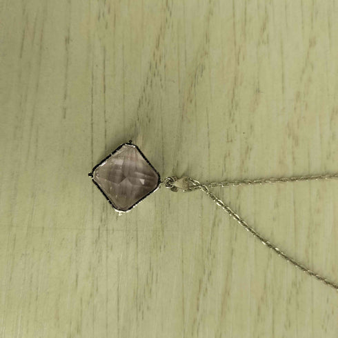 SILVER 刻印 ダイヤ型 ネックレス レディース