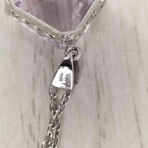 SILVER 刻印 ダイヤ型 ネックレス レディース