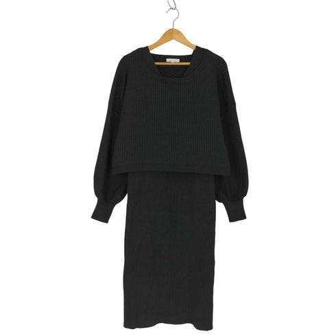 リエンダ rienda SET UP リブ Knit OP セットアップ リブニット ワンピース レディース FREE