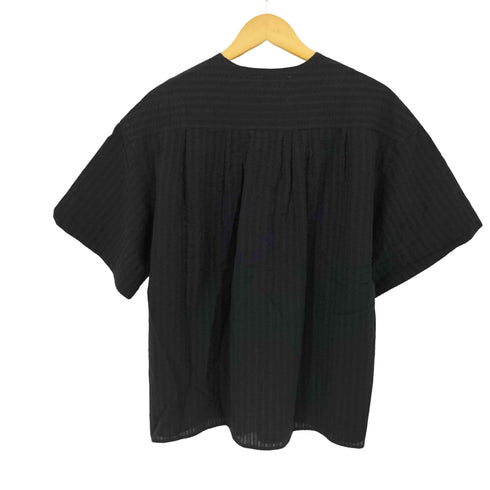 ビューティーアンドユースユナイテッドアローズ BEAUTY & YOUTH UNITED ARROWS コットンサッカー フロントボタン 5分袖 ブラウス -ウォッシャブル- レディース