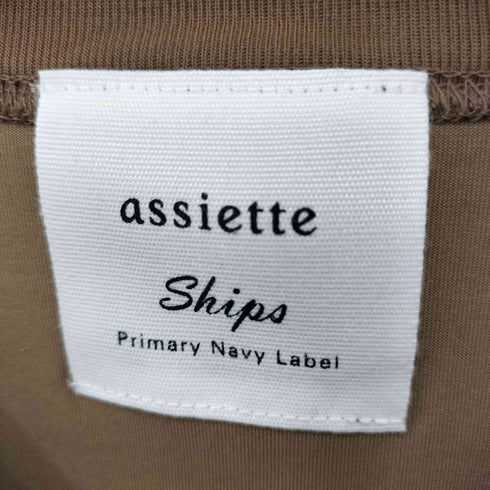 シップス SHIPS assiette サイロプレミアム 交編天竺 アシンメトリー デザイン Tシャツ レディース JPN:1