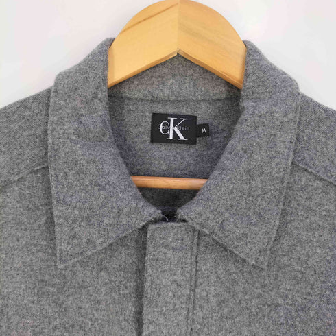 カルバンクライン CALVIN KLEIN ウール ポケット 比翼 ジップシャツ メンズ import:M