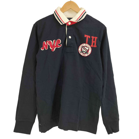 トミーヒルフィガー TOMMY HILFIGER ナンバリング54 パッチ刺繍 ラガーシャツ メンズ import:M