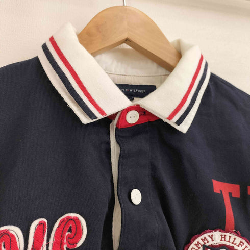 トミーヒルフィガー TOMMY HILFIGER ナンバリング54 パッチ刺繍 ラガーシャツ メンズ import:M