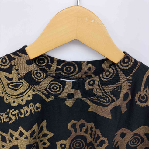 90S BALI ISLAND ZIGGIE STUDIO 総柄 アート プリント Tシャツ メンズ