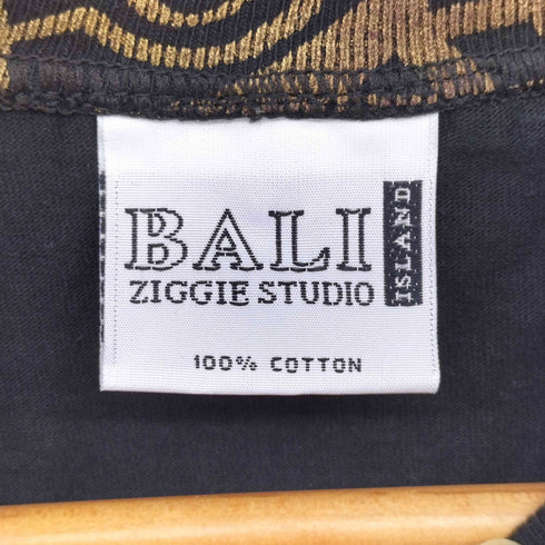 90S BALI ISLAND ZIGGIE STUDIO 総柄 アート プリント Tシャツ メンズ