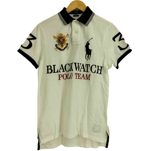 ポロラルフローレン POLO RALPH LAUREN CUSTOM FIT エンブレム ビックボニー 刺繍 BLACK WATCH ナンバリング3 半袖 ゲームシャツ メンズ import:S