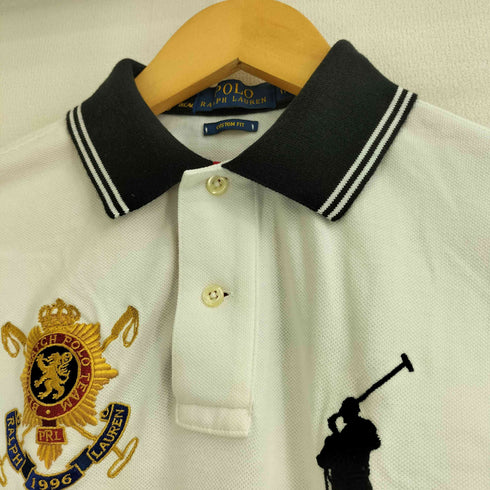 ポロラルフローレン POLO RALPH LAUREN CUSTOM FIT エンブレム ビックボニー 刺繍 BLACK WATCH ナンバリング3 半袖 ゲームシャツ メンズ import:S